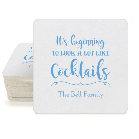 It's Beginning To Look A Lot Like Cocktails Square Coasters